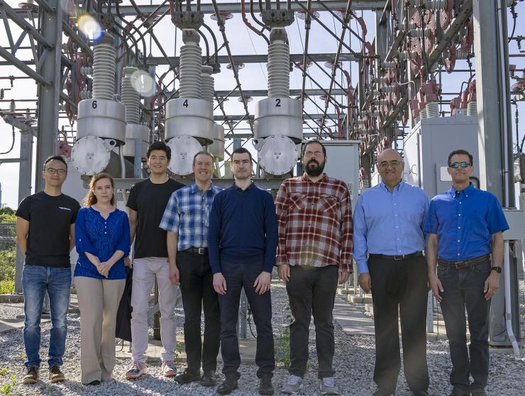 L-R: Zhiyang Jin (research engineer in the School of Electrical and Computer Engineering), Lauren Garten (assistant professor in