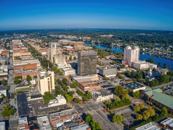 Aerial view of downtown Augusta