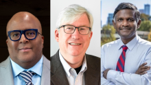 From left, Georgia Tech’s Nakia Melecio, Keith McGreggor, and Raghupathy “Siva” Sivakumar, are the NSF I-Corps Southeast Hub director, faculty lead, and principal investigator, respectively.