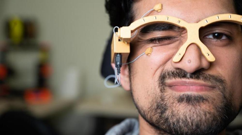  Student wearing a Google Glass